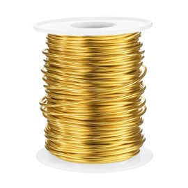 sourcing map 16 Gauge Aluminum Craft Wire 1.5mm 98.5ft Flexible Bendable Anodized Metal Jewelry Sculpting Wire for Jewelry Making Modelling Craft DIY, Yellow