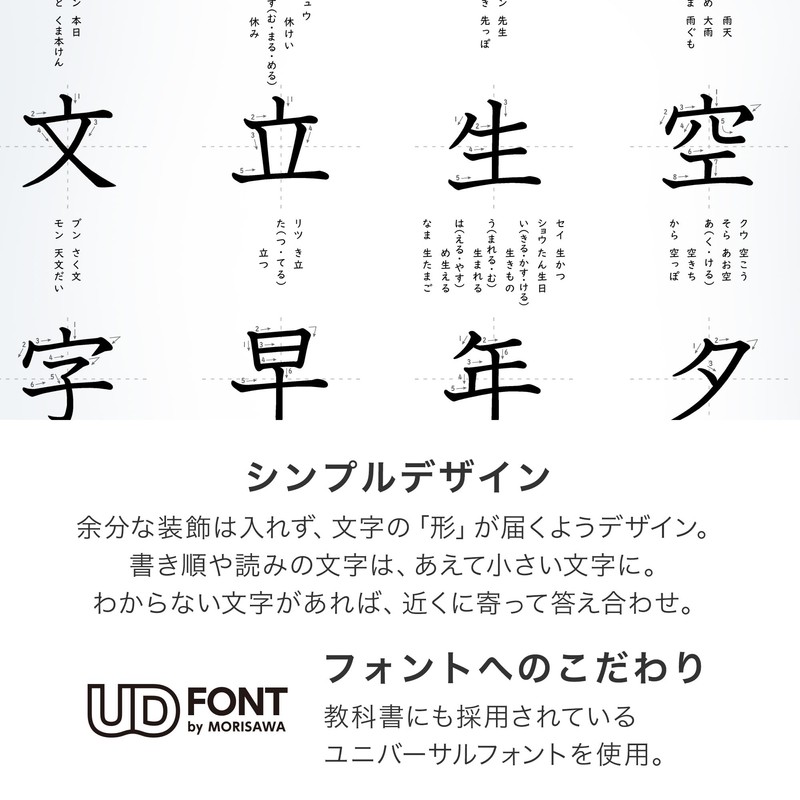 Simple kanji bath poster for elementary school students (1st grader)