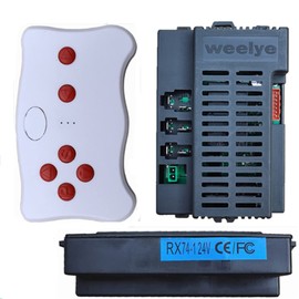 Weelye RX74 24V CE FC 2.4G Bluetooth Remote Control and Receiver Kit Controller Control Box Accessories for Children Electric Ride On Toys Car Replacement Parts RX30 24V