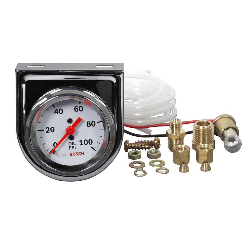 Bosch SP0F000044 Style Line 2" Mechanical Oil Pressure Gauge (White