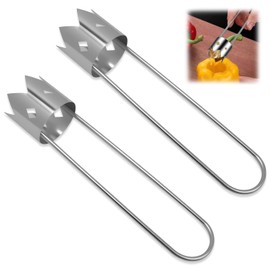 EBQOSK Red Bell Pepper Corer, 2Pcs Pepper, Pineapple, Pear, Apple Corer - 304 Stainless Steel Multifunctional Fruit And Vegetable Core Remover