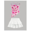 SHENHE Girl's Cute Summer Outfits 2 Piece Asymmetrical Floral Tube