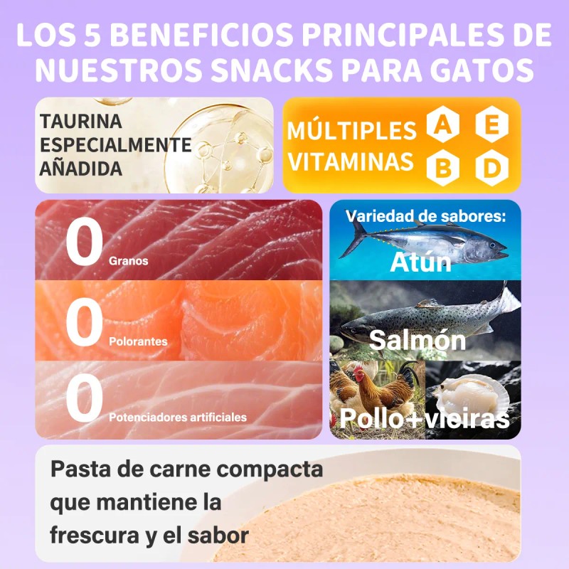 Premio Para Gatos Snack Lamible Yummy 3 Sabores 15 Tub