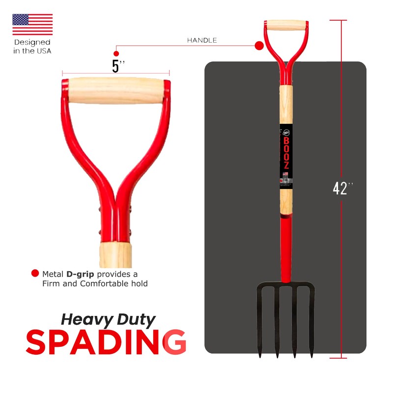 MWC Spading Fork – Pitchfork 4 Tines, 30 Inch Wood
