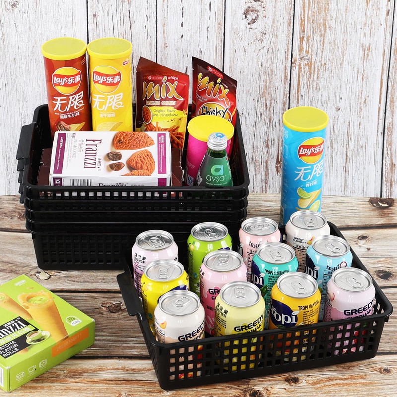 Ionoloy 6-Pack Plastic Paper Storage Basket Tray, Desktop Organizer Baskets,