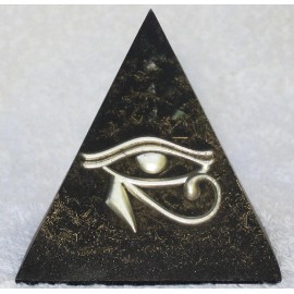 Egyptian Eye of Horus - Black Sun Orgone Pyramid, Positive Energy & Protection +