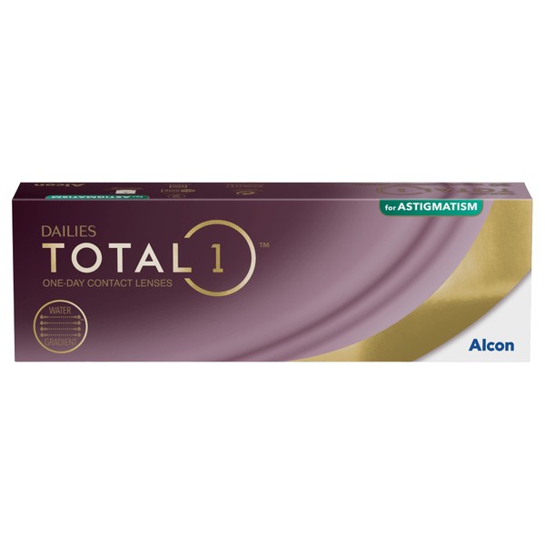 Dailies Total1 for Astigmatism Soft, Pack of 30, BC 8.6 mm, DIA 14.5 mm, CYL 1.25, Axis 150, -01.00 Dioptres