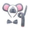 EMEISAN Grey Mouse Fancy Costume set Mice Ears Headband Nose