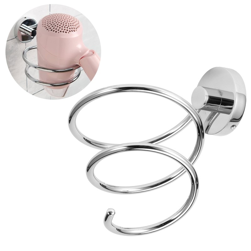 WallMounted Hair Dryer Holder Hairdressing Blower Bracket Bathroom Shelf Storage