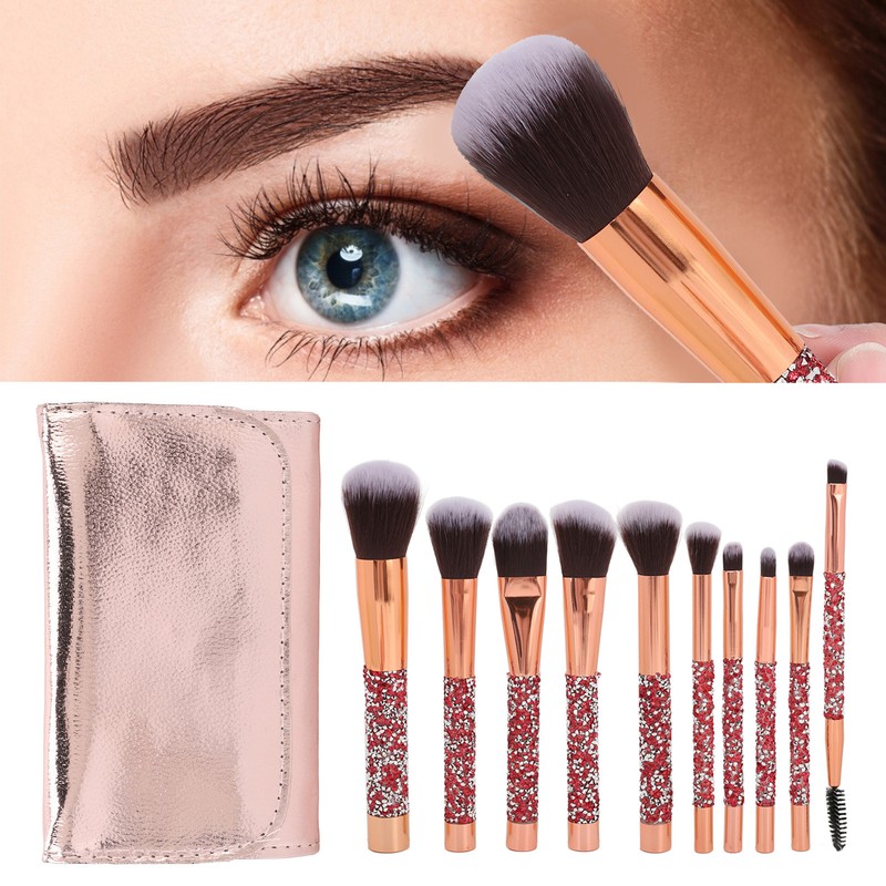 10pcs Makeup Brushes Set Soft Bristles Portable Cosmetics Tool Kits