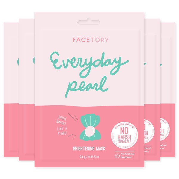 Everyday Pearl Brightening Mask With No Harsh Chemicals - Strengthening, Balancing, and Brightening (Pack of 5)