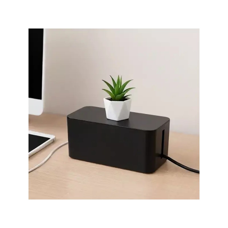 멀티탭 다용도 전선정리함 블랙 중형 Multi-Purpose Cord Organizer Black Medium