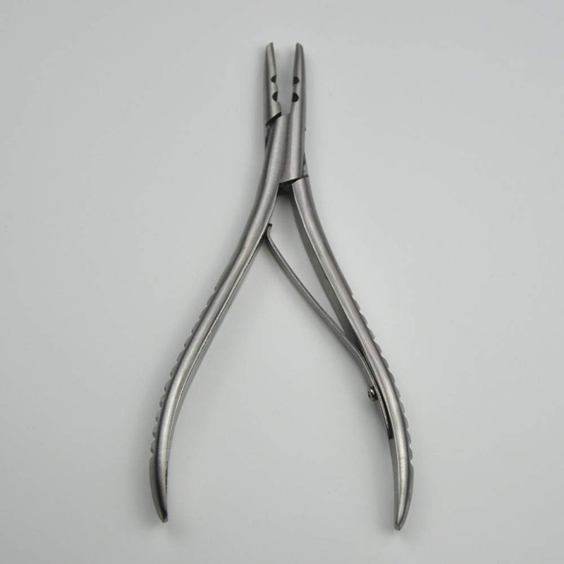 Stainless Steel Silver Hair Extension Pliers With 2 holes Multi