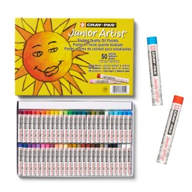SAKURA Cray-Pas Junior Artist Oil Pastel Set - Soft Oil Pastels for Kids & Artists - 50 Sticks