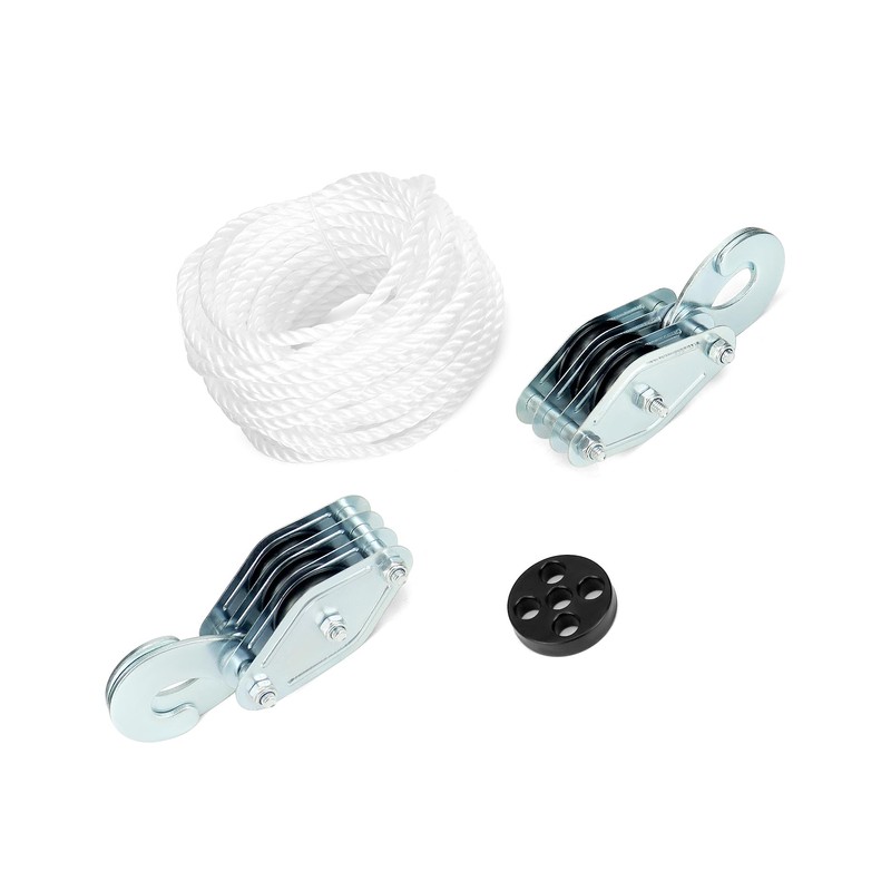 QWORK® Pulley with 8 pulleys - Maximum capacity: 400 kg,