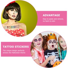 5 Hojas Pegatina de Gemas Faciales Acrílicas Cristal y Resina Adhesivos Temporales, Colores Brillantes, Fácil Retirada, para Noche y Celebraciones Tradicionales