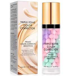 Prebase Facial 3 En 1 Para Antes Del Maquillaje, Hidratante, Protector Solar Fps 50, Corrector De Color Triple Tono Para Aislar Y Suavizar La Piel.   