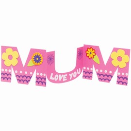 Baker Ross MUM Greeting Cards - Pack of 10, Mother day Kids Card Making Kit (FC404)