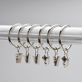 Musuntas 30 Pieces 30 mm Diameter Multi-Purpose Stainless Steel Curtain Clip Curtain Rod Curtain Rings Curtain Rings with Clips