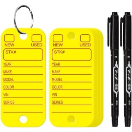 Unbranded 200 Pcs PVC Tags with Labels and Rings, Car Key Tags for Organization, Identifie