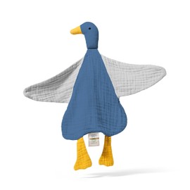 Mababu Cuddly Blanket Duck, Gifts for Birth, Cuddly Toy Baby 100% GOTS Organic Muslin Cotton, Baby Cuddly Toy from 0 Months for Boys and Girls