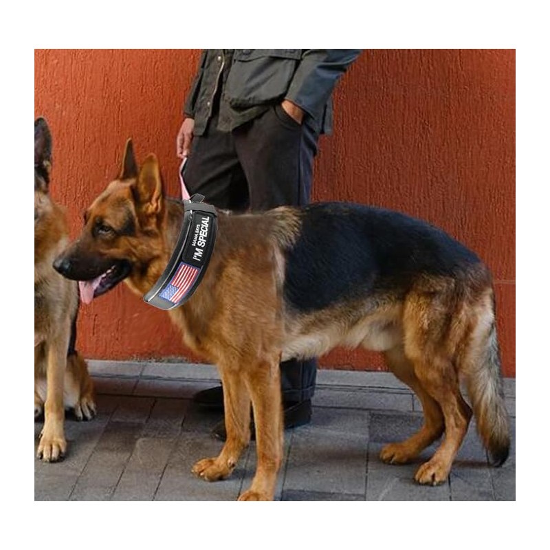 Comfluxe 2.5" Tactical Dog Collar for Medium Dogs, Adjustable Heavy