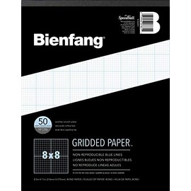 Bienfang Designer Grid Paper Pad, 8x8 Cross Section, 8.5 x 11 inches, 50 sheets