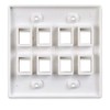 Conwork 8-Port Keystone Wall Plate 2-Gang Compatible with Standard Keystone