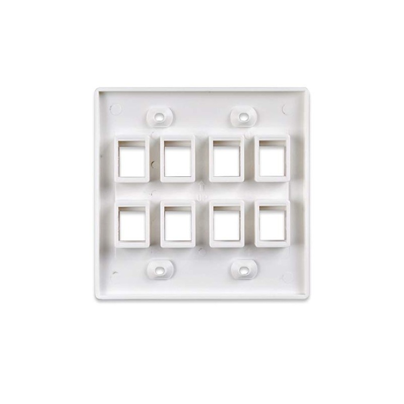 Conwork 8-Port Keystone Wall Plate 2-Gang Compatible with Standard Keystone