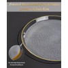 Nervure 100PCS Clear Gold Plastic Plates,Gold Disposable Plates Heavy Duty,Frosted