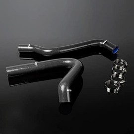 G-PLUS Silicone Radiator Coolant Hose Kit Clamps Fit Compatible with 2 Chevy C/K Series C10 Pickup 1967-197,Black