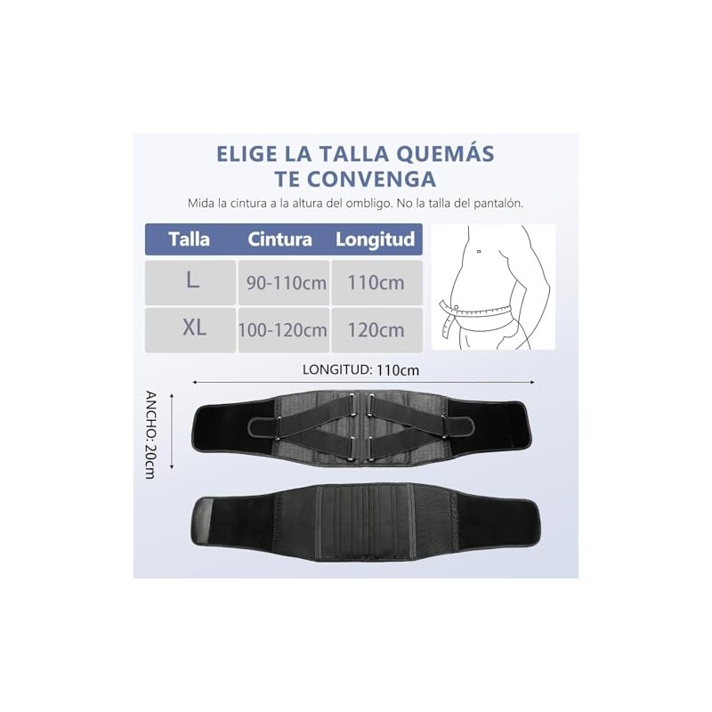 Soporte Lumbar para Hombre y Mujere,faja Lumbar de Doble Compresin