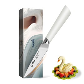 IGNITED CUTLERY 3.5 Inch Paring Knife – German Stainless Steel, Ergonomic Ivory White Handle, Minimalist Small Kitchen Knife for Peeling & Cutting, Ideal Gift for Chefs, Cooks