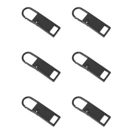 Zipper Pull Replacement Handles, 6 Pcs Metal Zipper Tabs for Luggage, Backpacks, Jackets, Handbags (Black)
