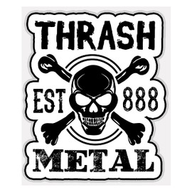 Thrash Metal 6-Inch Vinyl Decal Sticker for Laptops, Water Bottles, Cars, Notebooks, and More – Durable, Waterproof, Weather-Resistant, Easy to Apply, and Long-Lasting
