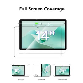 toergy for DOOGEE Tab E3 Max 14 Inch Tablet Screen Protector– Ultra Clear, 9H Hardness Anti-Scratch, Anti-Fingerprint, Bubble-Free & Ultra Resistant,2 Pack