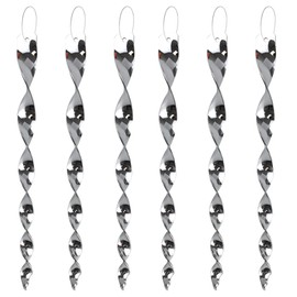 KOKMEYA Bird Scare Rods Silver Hanging Plastic Bird Deterrent Device, Wind Driven Rotation Reflective Scare Rods to Keep Birds Away from House Windows Outdoor Garden Yard 6Pcs