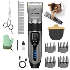 Gooad Cat Clippers for Matted Hair, Cat Grooming Kit, Cordless Cat Shaver for Long Hair, Low Noise Paw Trimmer, Cat Hair Trimmer for Grooming,Quiet Pet Hair Clippers Tools for Cats Dogs (Gray)