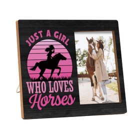 Horse Gifts, Horse Picture Frame, Horse Lovers Gifts, Cowgirl Gifts, Western Cowboy Picture Frame, Just A Girl Who Loves Horses, Birthday, Christmas, Thanksgiving Gifts, Wooden Photo Frame-10