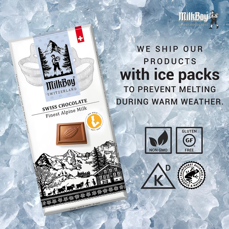 Milkboy Swiss Chocolate Bars - Premium Swiss Alpine Milk Chocolate