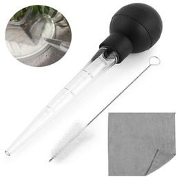 AEROVA Plant Tray Water Cleaner,Plant Pot Water Sucker,Remove Water Overflow of Plants,Water Dropper for Plants,Water Extractor Saucer Plant Pot Water Sucker,Plant Watering Tool (1, Black)