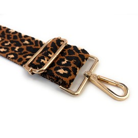VersaKits Purse Straps Replacement Crossbody Leopard Print 2 Inch Extra Wide with Gold Buckles Adjustable Shoulder Guitar Strap for Crossbody Bag Purse Handbag