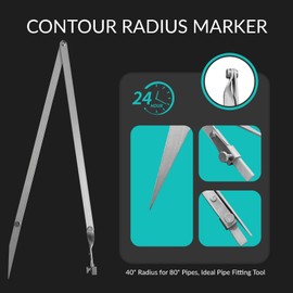 Contour Radius Marker for Pipe, Aluminum Radius Marker with 5 Soap Stone & SoapStone holder, Welding Marking for Welder, Pipefitter and Shipfitter, Pipe Fitting Tools Fits Pipes Up to 40 Inches Radius