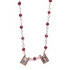 SIFRIMANIA Miraculous Virgin and Divine Mercy Scapular Necklace Red Crystal