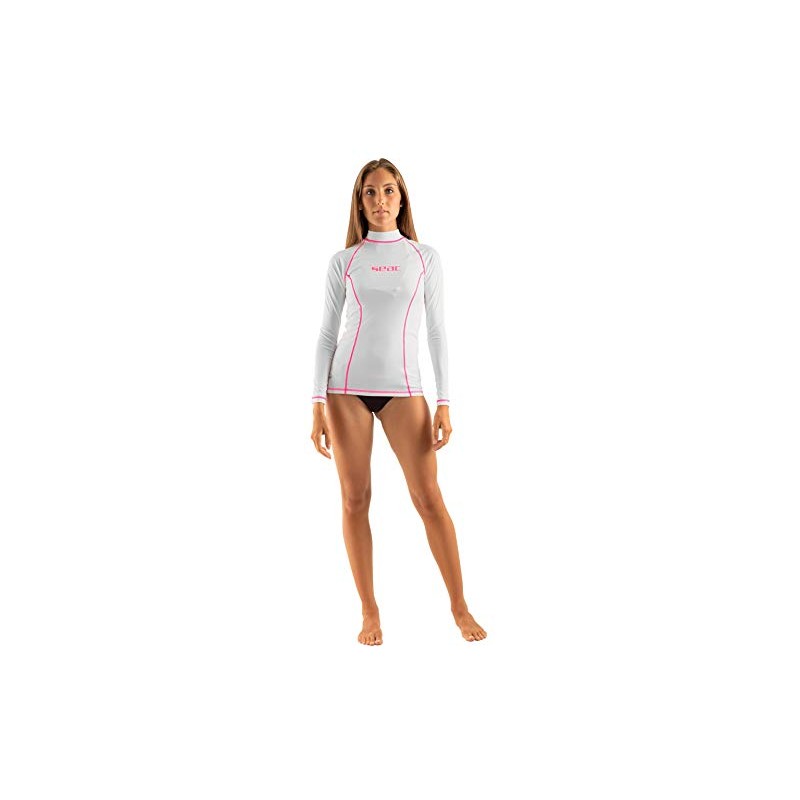 SEAC Women's Lady's Rash Guard T White, Long Sleeve, Sun