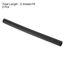 sourcing map 2pcs 0.3 Meter/1ft Pipe Insulation Tube 1/2"(13mm) ID 0.91"(23mm) OD Foam Tubing for Handle Grip Support, Black