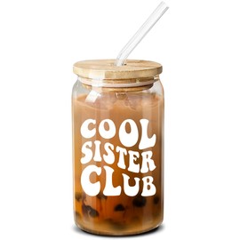 NewEleven Gifts For Sister From Sister, Brother - Unique Birthday Present For Sister, Soul Sister, Big Sister, Little Sister, Sister In Law, Sibling, Bestie - 16 Oz Coffee Glass