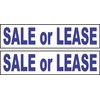 2-6x24 Sale or Lease Real Estate Rider Sign Blue