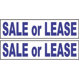 2-6x24 Sale or Lease Real Estate Rider Sign Blue