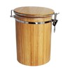 rukauf 1.5 Litre Bamboo Wood Storage Container Aroma-Proof Swing Top